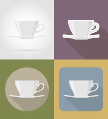 cup saucer objects and equipment for the food vector illustratio