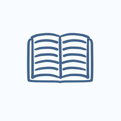 Open book sketch icon.