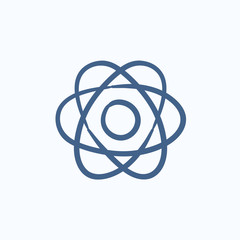 Atom sketch icon.