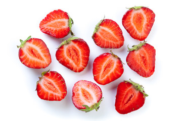 Beautiful strawberries isolated on white