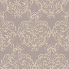 Vector floral lace pattern in Oriental style. Ornamental lace pattern for wedding invitations, greeting cards, wallpaper, backgrounds, fabrics, textile. Traditional decor. Nostalgia rose color