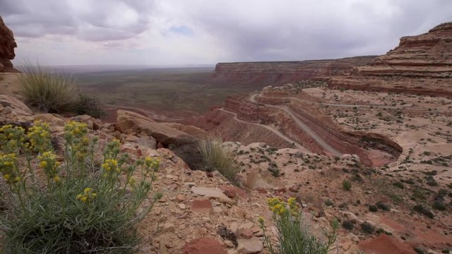 Trail of the Ancients, a National Scenic Byway steep switchbacks, Moki Dugway