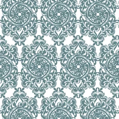 Foto op Canvas Vector floral pattern in Eastern style. Ornamental lace pattern for wedding invitations and greeting cards, backgrounds, fabrics, textile. Traditional pastel decor © castecodesign