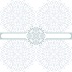 Vector floral round border ornament in Eastern style. Ornamental lace pattern for wedding invitations and greeting cards, wallpaper, backgrounds, fabrics, textile. Blue serenity color