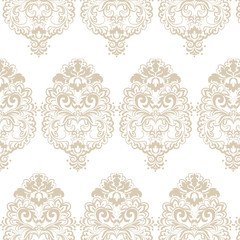 Vector lace floral element in Eastern Imperial style. Ornamental lace pattern for wedding invitations and greeting cards, wallpapers, backgrounds, fabrics, textile. Traditional decor. Gold