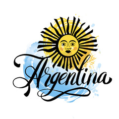 Argentina vintage card - poster vector illustration, argentina flag colors, grunge effects can be easily removed