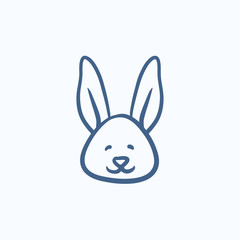 Fototapeta premium Easter bunny sketch icon.