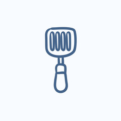 Kitchen spatula sketch icon.