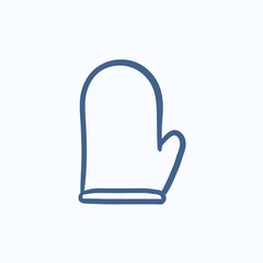 Kitchen glove sketch icon.