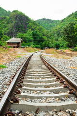 Fototapeta na wymiar railroad in karnchanaburi