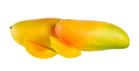 sweet ripe mango isolated on white background