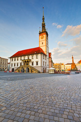 Fototapeta na wymiar Town hall in the main square of the old town of Olomouc, Czech Republic.