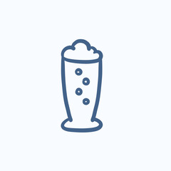 Glass of beer sketch icon.