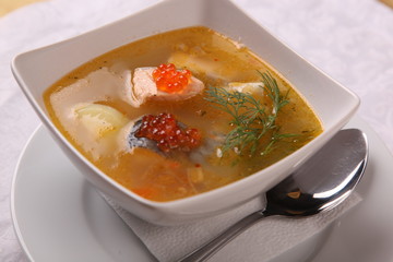 fish soup with caviar