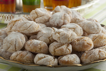 Dish with Moroccan savory coconut cookies