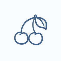 Cherry sketch icon.