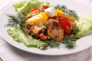 dish of potatoes and peppers