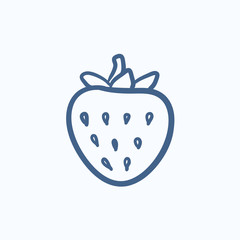 Strawberry sketch icon.