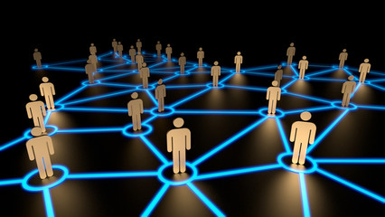 connecting people,social network symbol.3D rendering.