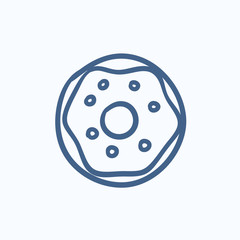 Doughnut sketch icon.