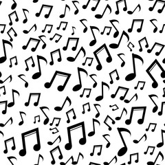 Music notes pattern. Vector background