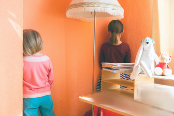  punishment for   children to stand in   corner.