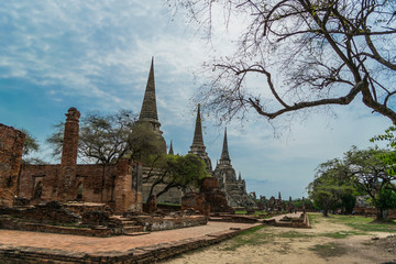 Obraz premium The Ancient Royal Palace in Ayutthaya of Thailand