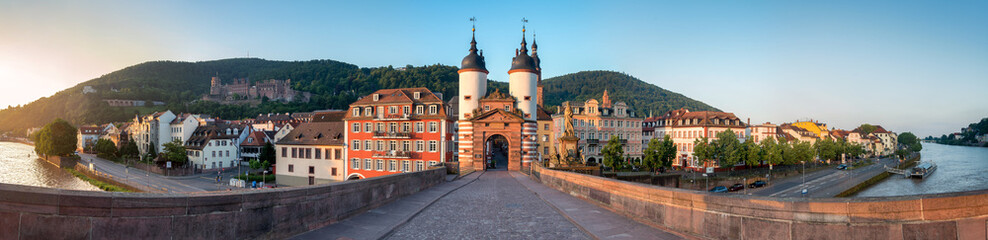 Fototapeta na wymiar Heidelberg Alte Brücke Panorama