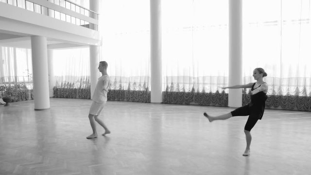 Couple preforming contemporary dance