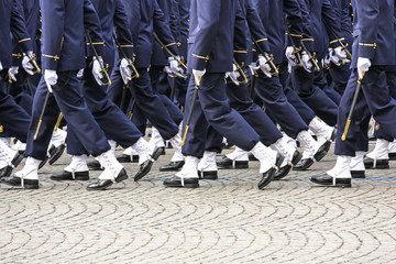 Obraz premium Close-uo of Military parade during the ceremonial
