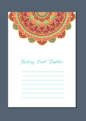 Mandala vintage template card