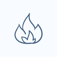 Fototapeta premium Fire sketch icon.