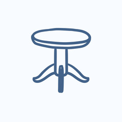 Round table sketch icon.