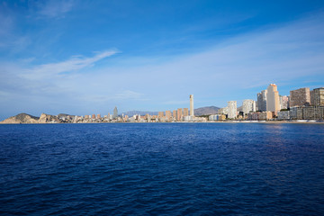 Naklejka premium Benidorm Poniente beach in Alicante Spain