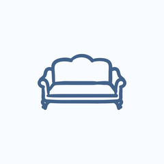 Sofa sketch icon.