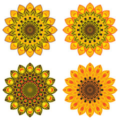 Set oa four mandalas