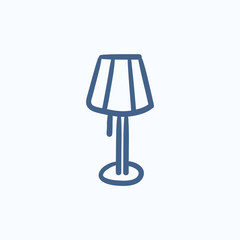 Stand lamp sketch icon.