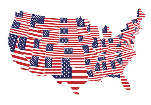 USA map with states