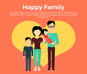 Happy Family Concept Banner Design