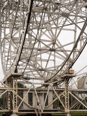 June 12th 2016. Jodrell Bank Observatory, Cheshire, UK. Close up detail showing the construction of the Lovell telescope