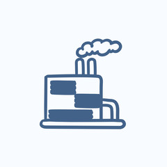 Refinery plant sketch icon.