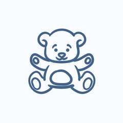 Teddy bear sketch icon.