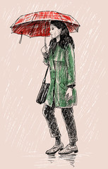 girl in the rain
