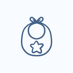 Baby bib sketch icon.