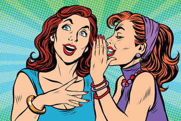 Two girls girlfriends gossiping