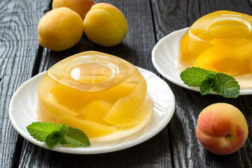 Jelly with pieces of apricot