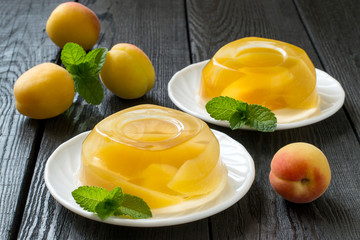 Jelly with pieces of apricot