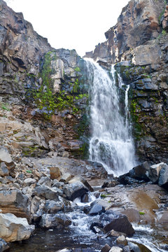 Waterfall on the Putorana plateau.
