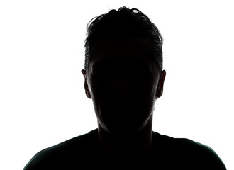 Hidden face in the shadow.male person silhouette - Powered by Adobe