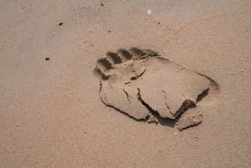 Footprint on sand